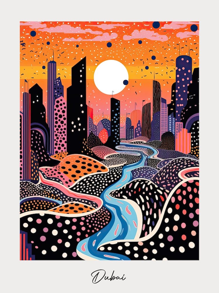 Poster Of Dubai, Illustration In The Style Of Pop Art 1