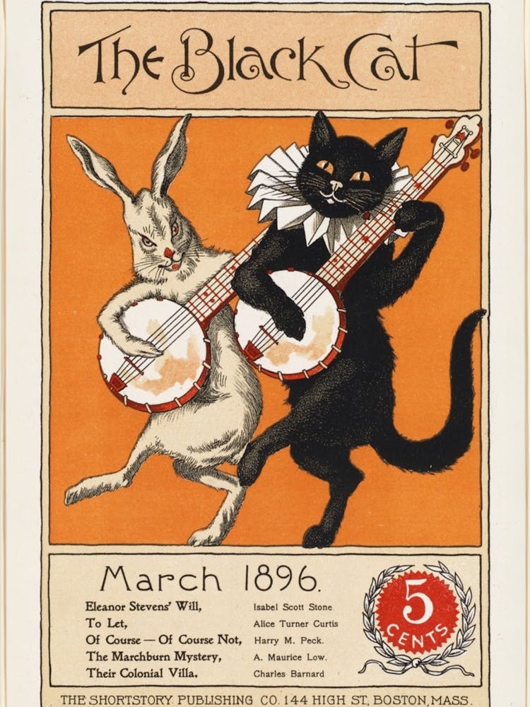 Vintage Black Cat Illustration