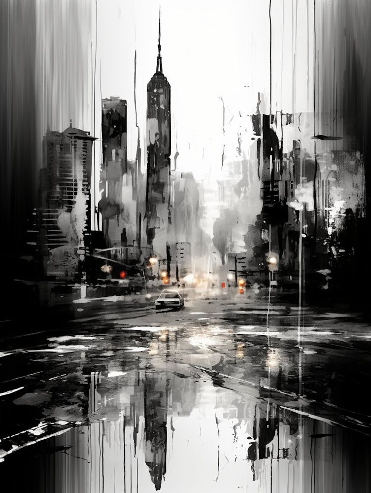 Cityscape Abstract Black And White 3
