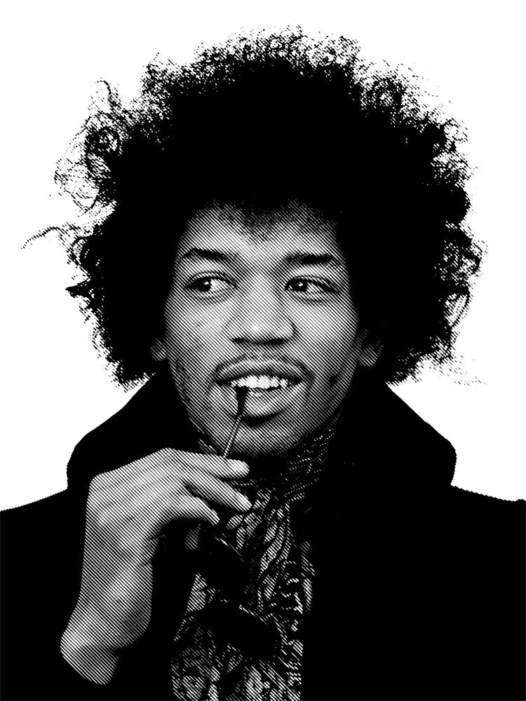 Jimi Hendrix Line Art 1