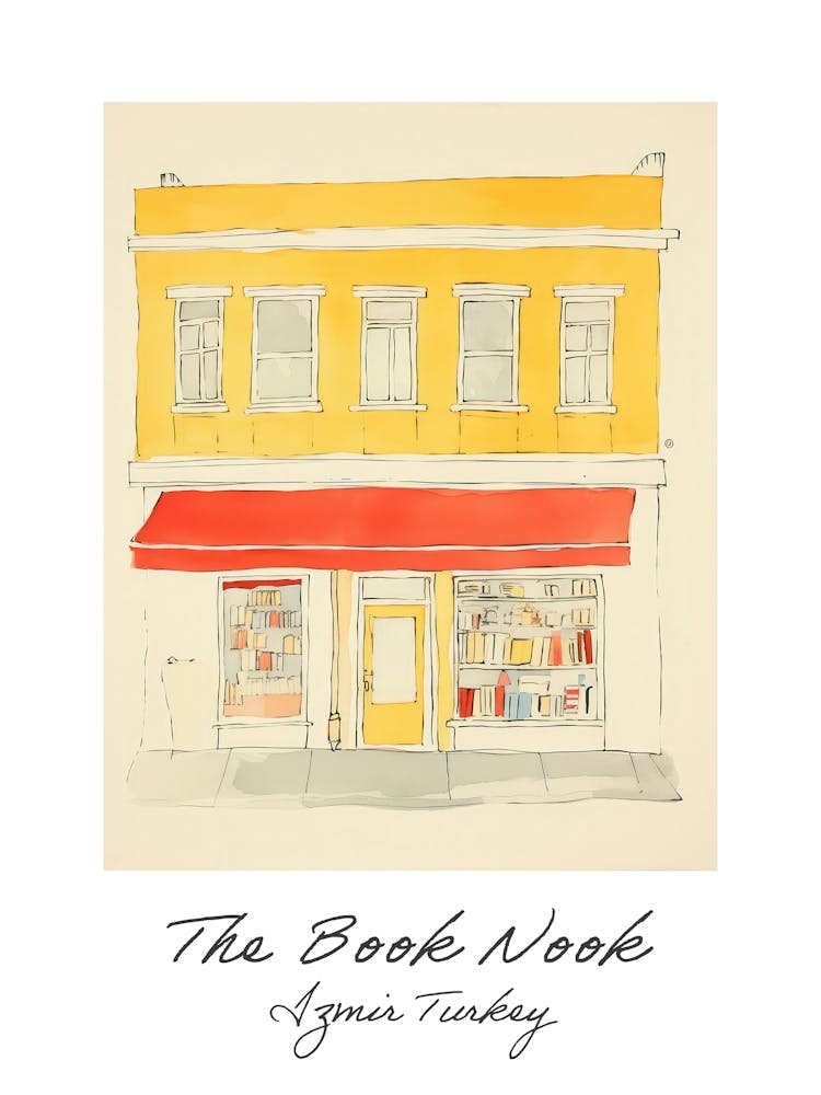 Izmir Turkey The Book Nook Pastel Colours 1 Poster