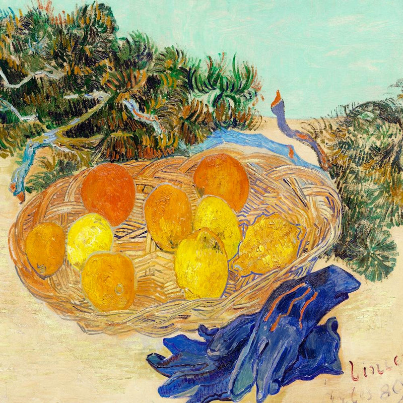 Vincent Van Gogh Still Life Of Oranges And Lemons With Blue Gloves, 1889