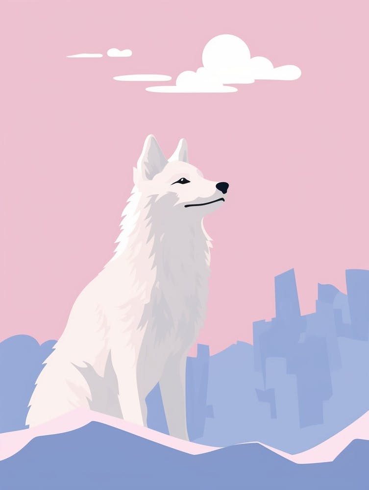 Arctic Fox Simple Illustration 2