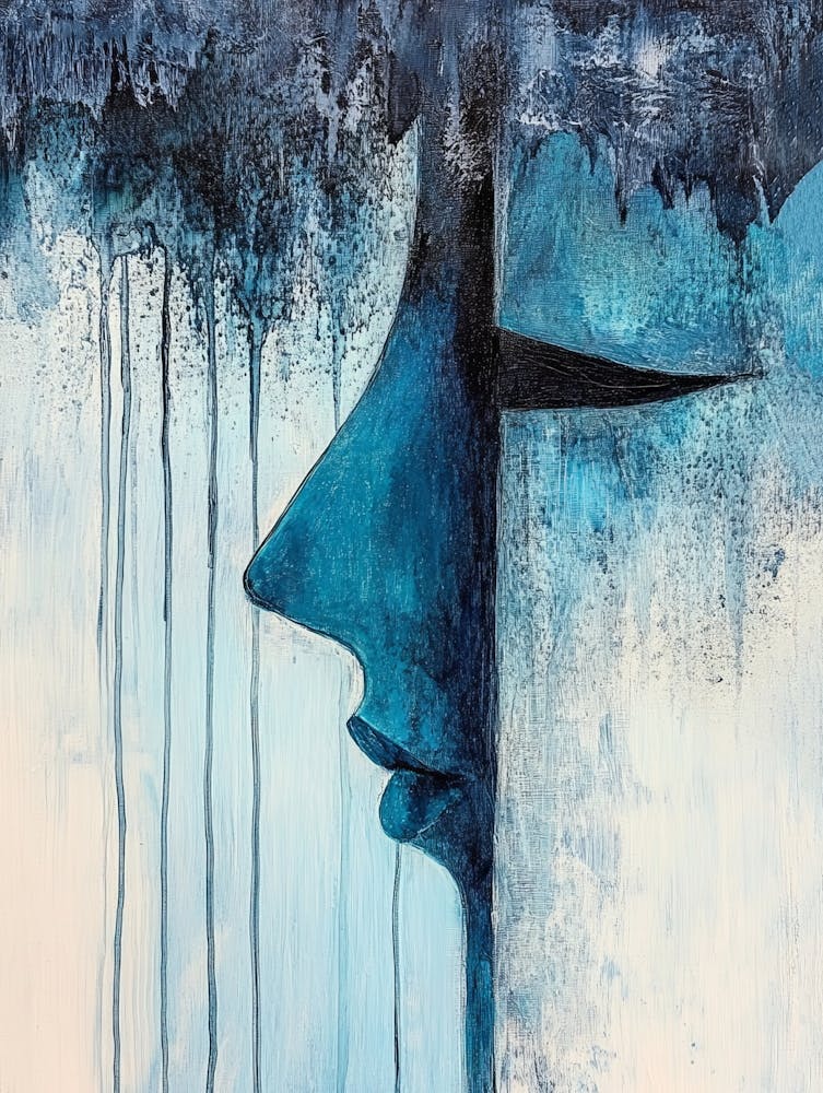 Abstract Blue Acrylic Painting 1