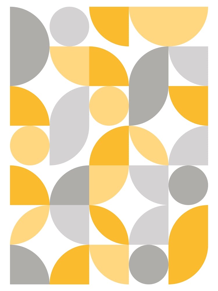 Mid Century Modern Abstract 26 Yellow, Grey