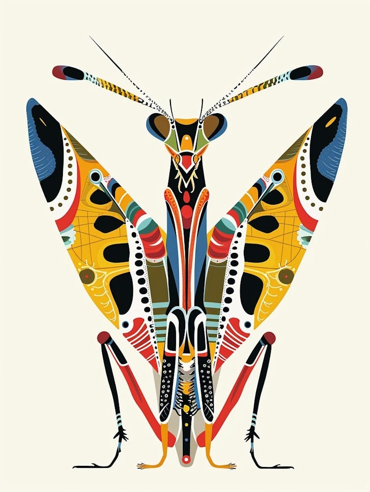 Colourful Insect Illustration Praying Mantis 7