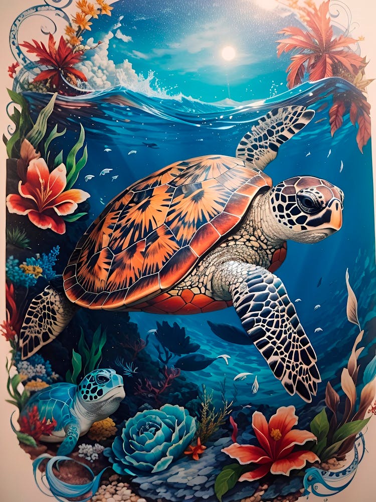 Turtles In The Sea