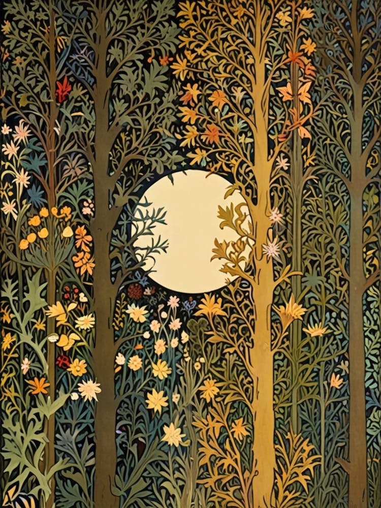William Morris Mond im Wald 18