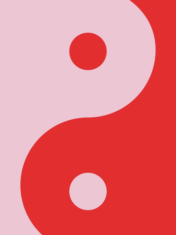 Yin Yang Pink Red