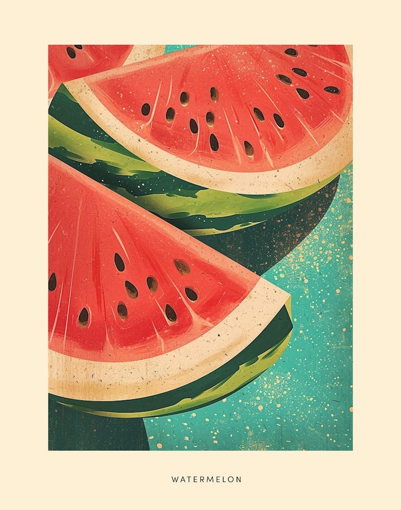 Watermelon Art Deco Poster 2