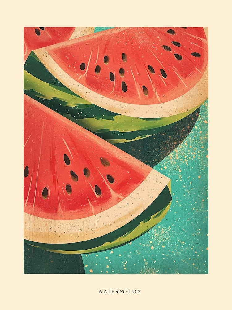 Watermelon Art Deco Poster 2