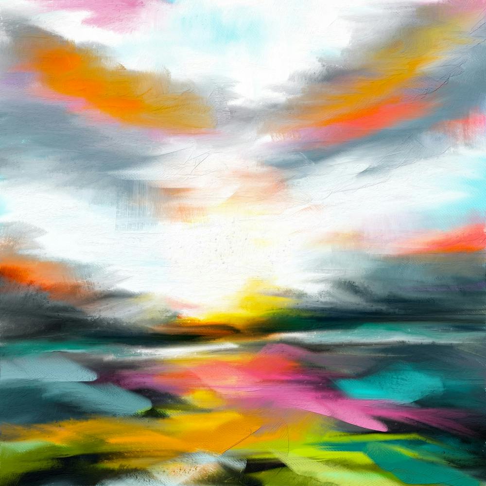 Abstraktes Landschaftsbild Quadrat