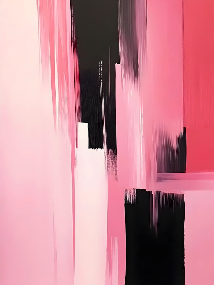 Pink And Black Abstract Painting