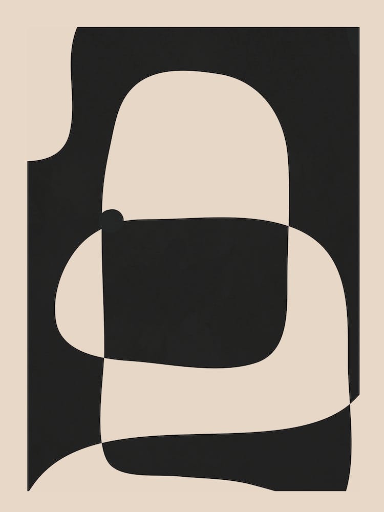 Modern Black And White Abstract Art 2