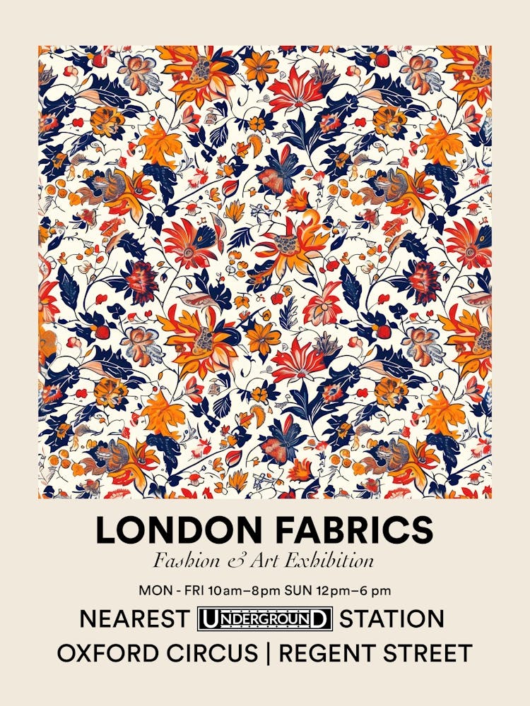 Poster Jasmine Jive Bloom London Fabrics Floral Pattern 3