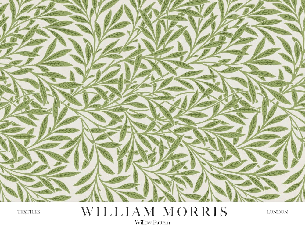 William Morris Prints Willow Pattern Landscape Botanical Vintage