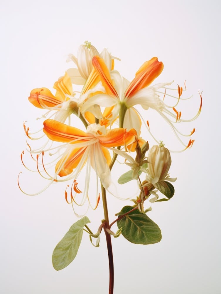 Pressed Wildflower Botanical Art Honeysuckle