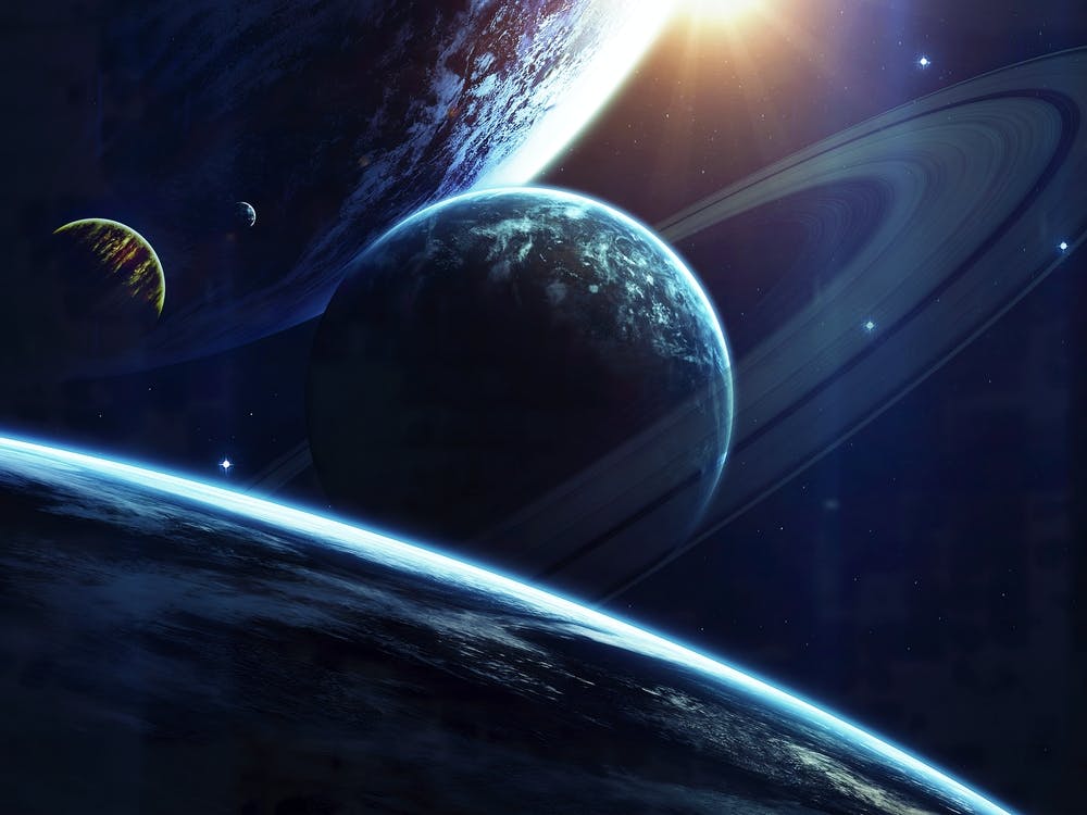 Planet explosion. Apocalypse in space #8 — space poster, space photo art, collage