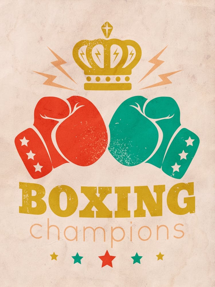 Boxing Champions vintage poster