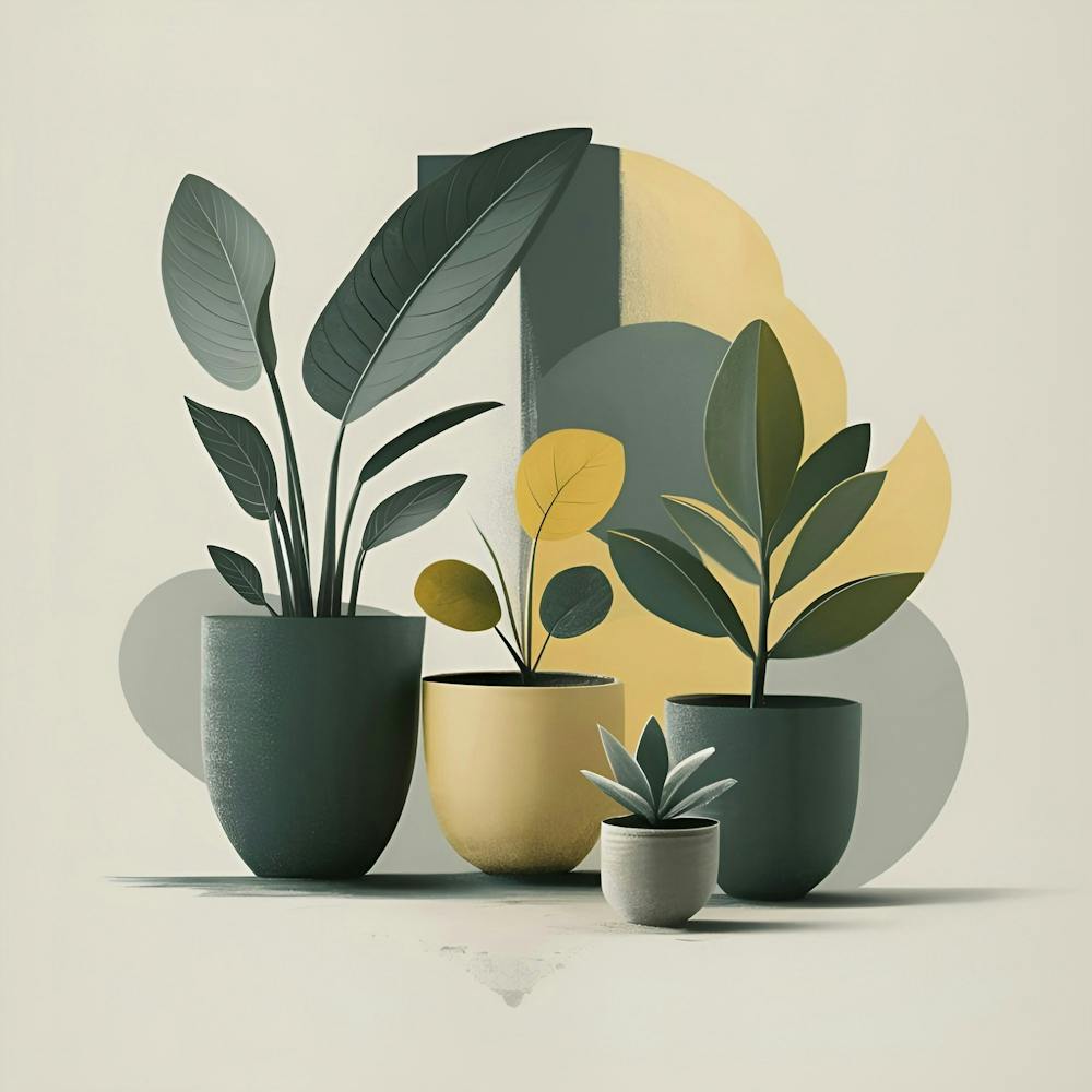 Three Potted Plants 1