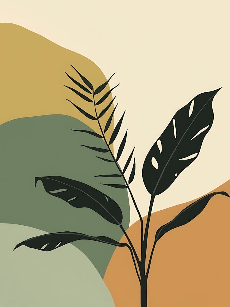 Beige and Blush Nature Illustration for Serene Spaces