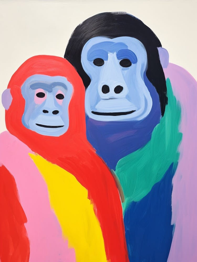 Colourful Kids Animal Art Gorilla 1
