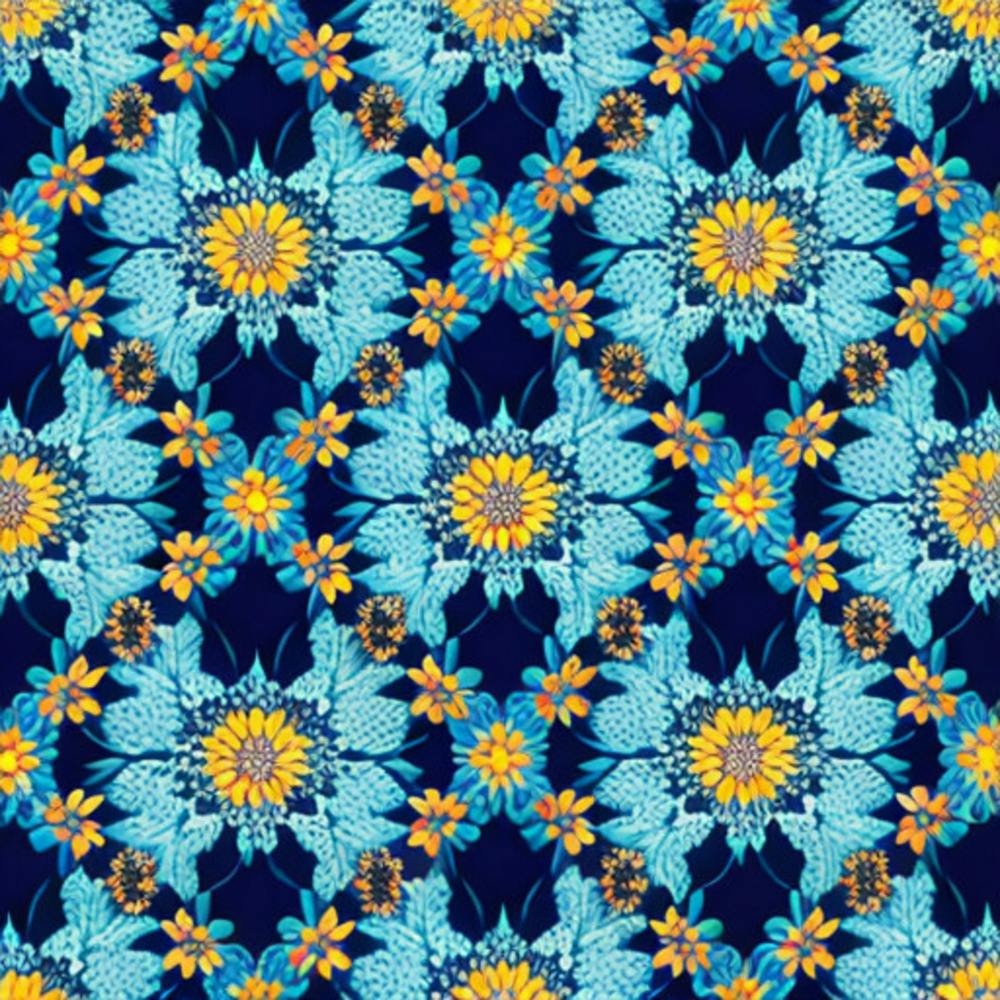 Blue And Yellow Floral Pattern