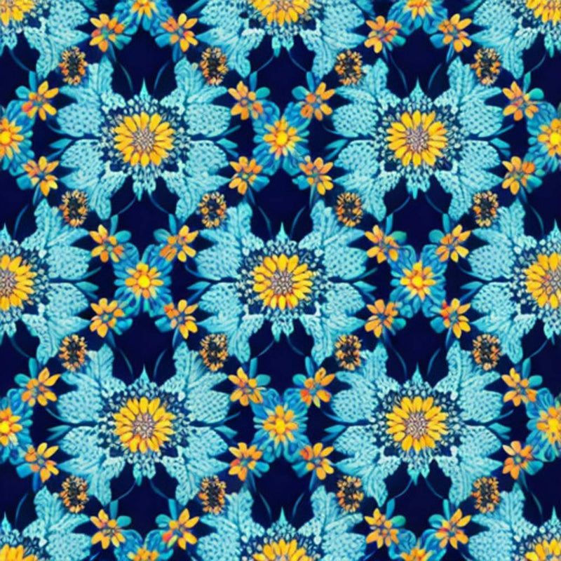 Blue And Yellow Floral Pattern