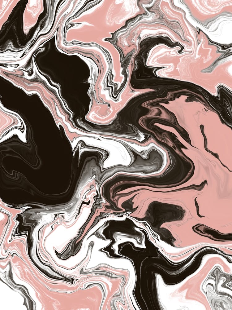 Black Pink Marble Abstract Painting