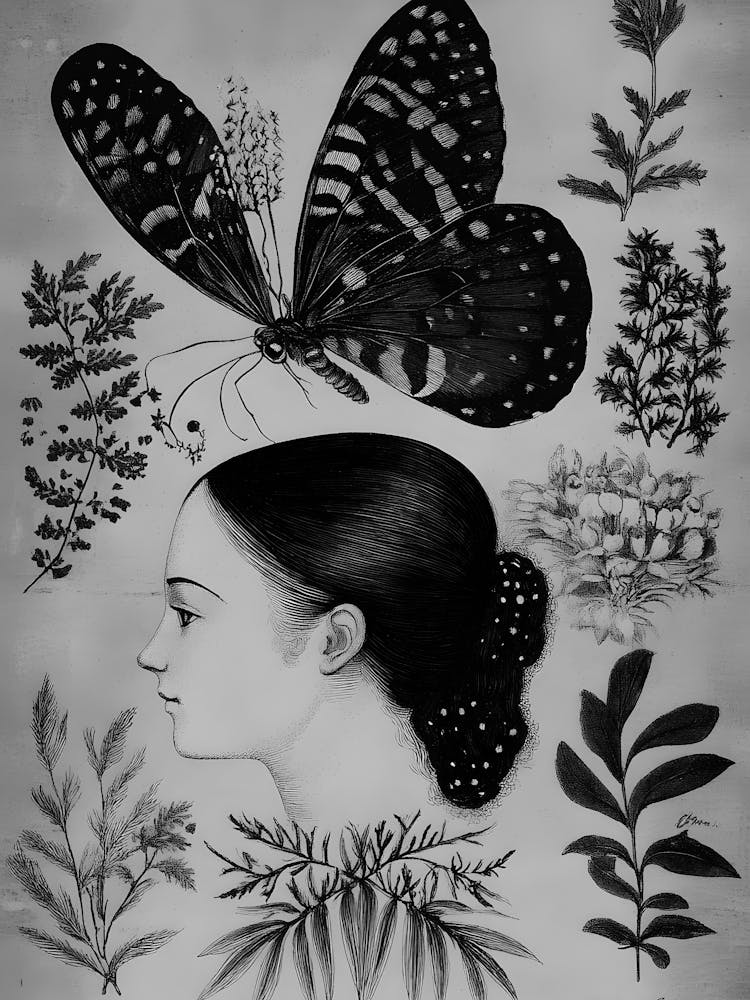 Butterfly And Flowers