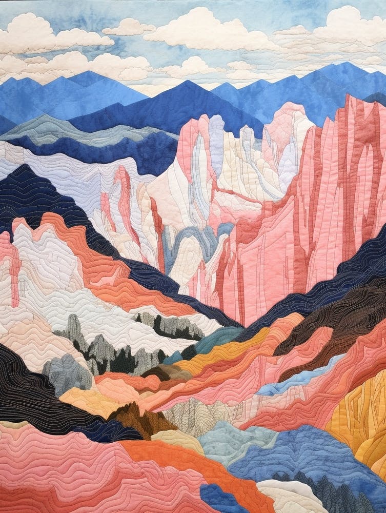 Pikes Peak United States 1 Colourful Mountain Illustration
