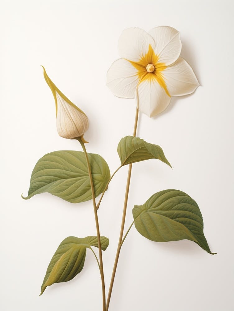 Pressed Wildflower Botanical Art Prairie Trillium 2