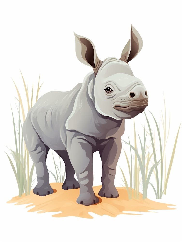 Baby Animal Illustration  Rhino 2