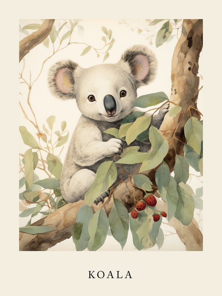 Beatrix Potter Inspired  Animal Watercolour Koala 4