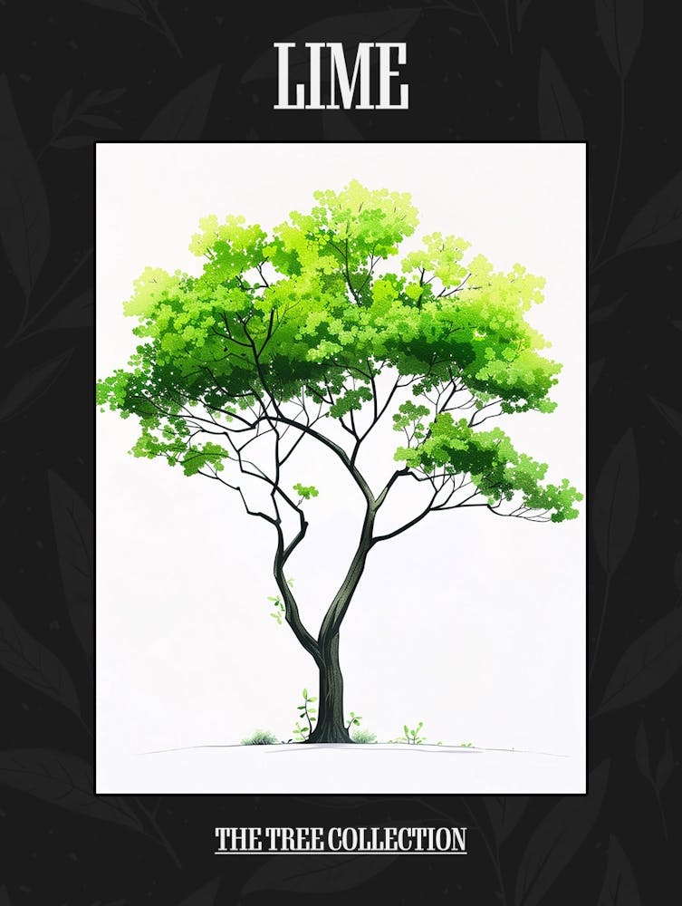 Limettenbaum Pixel Illustration 4 Plakat