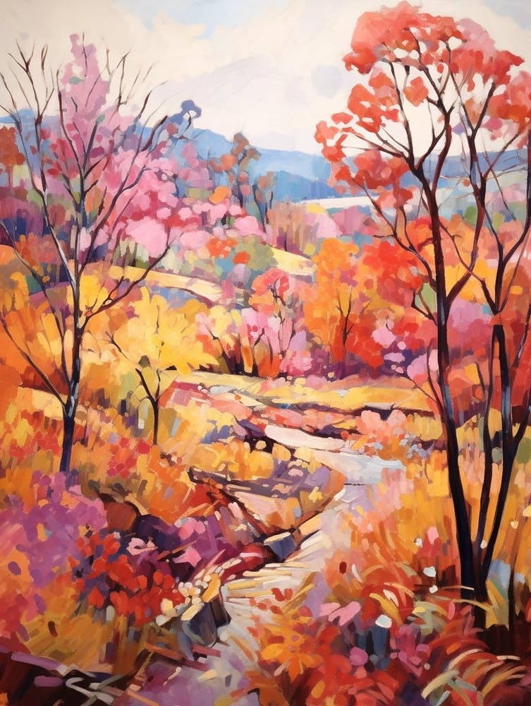 Autumn Gardens Painting Royal Tasmanian Botanical Gardens Australia 2