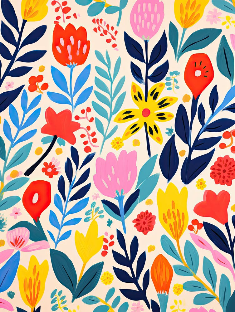 Flowers 38, Matisse style, Floral texture