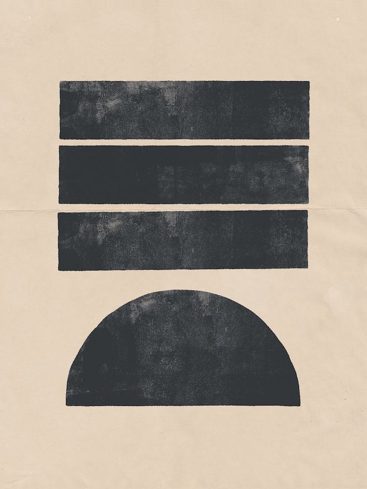 Minimal Abstract Blockprint Moon Sun Sky Water 02