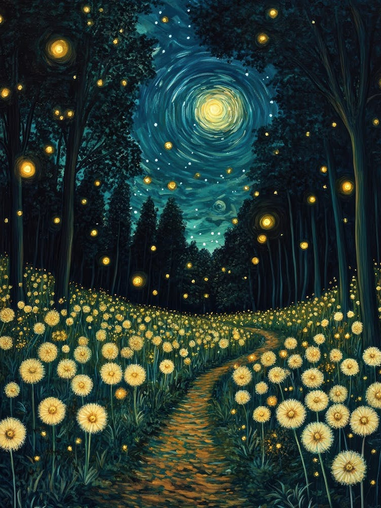 Dandelions At Night 11