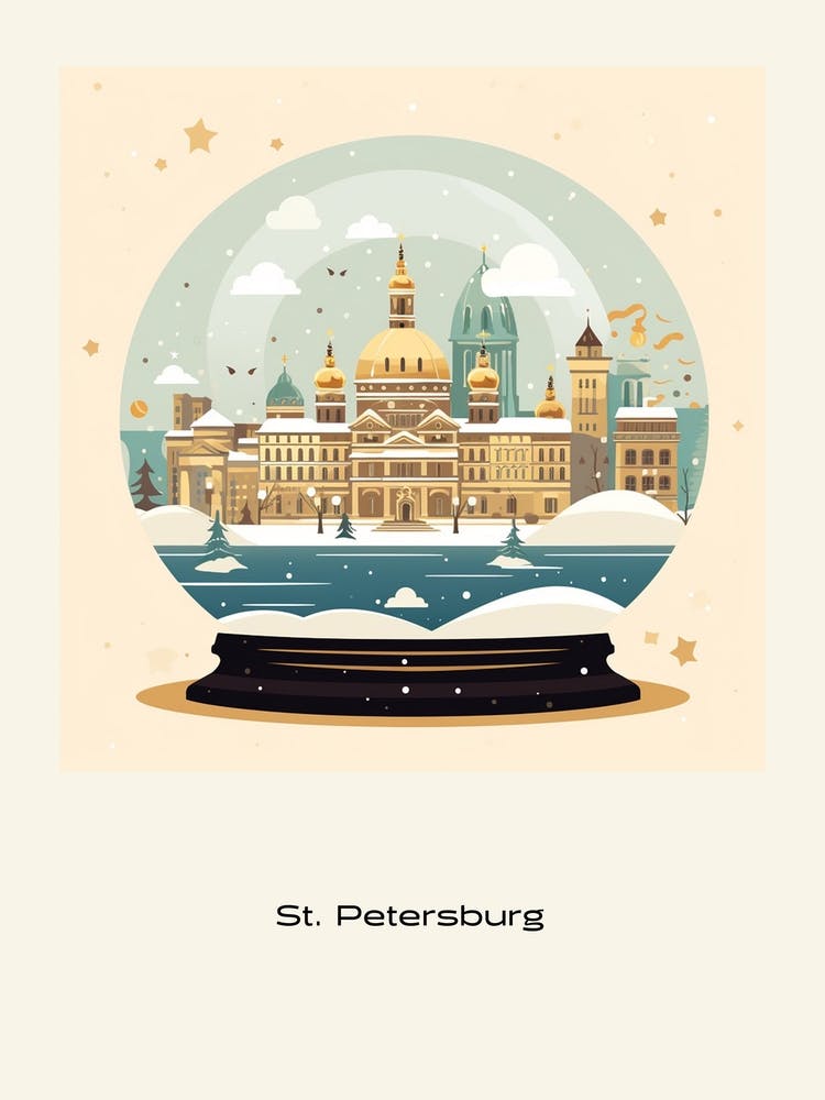 St Petersburg Russia Snowglobe Poster