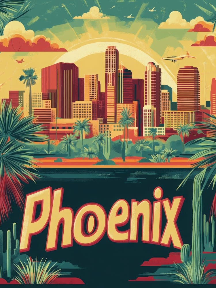 Aihrgdesign A 1970s Inspired Travel Poster For Phoenix Depict 6c764990 0b40 48fa 9633 Ada15b257b2b 0