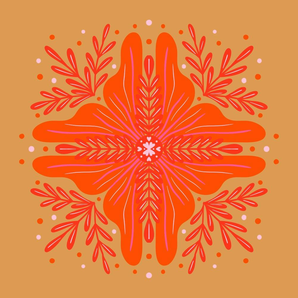 Fleur Abstraite Orange