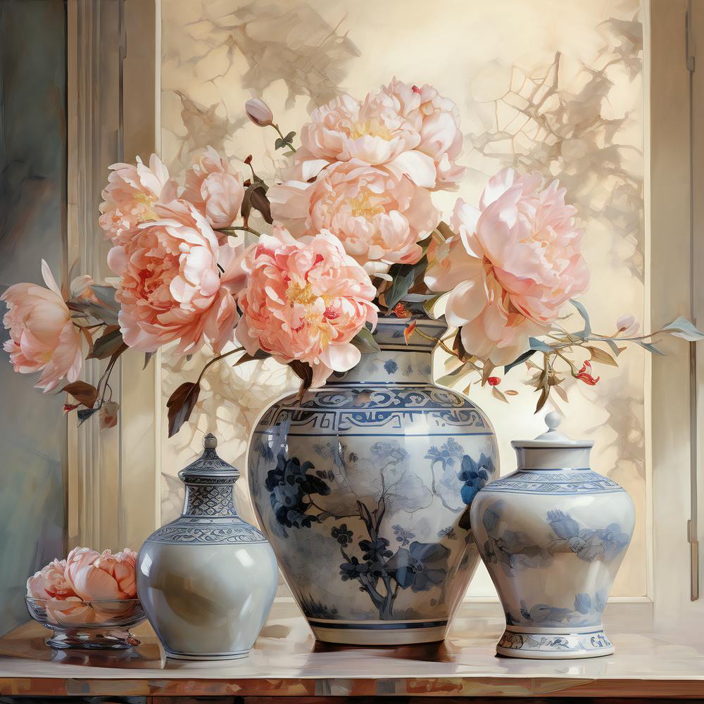 Peonies In Vases
