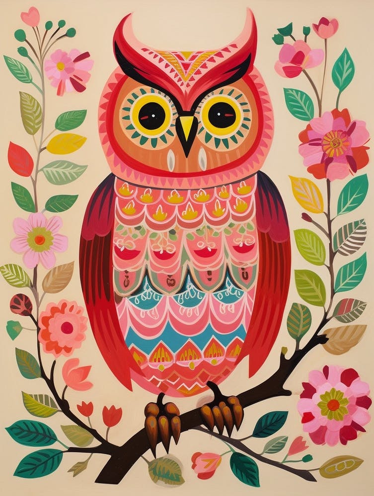 Pink Scandi Eastern Screech Owl 4