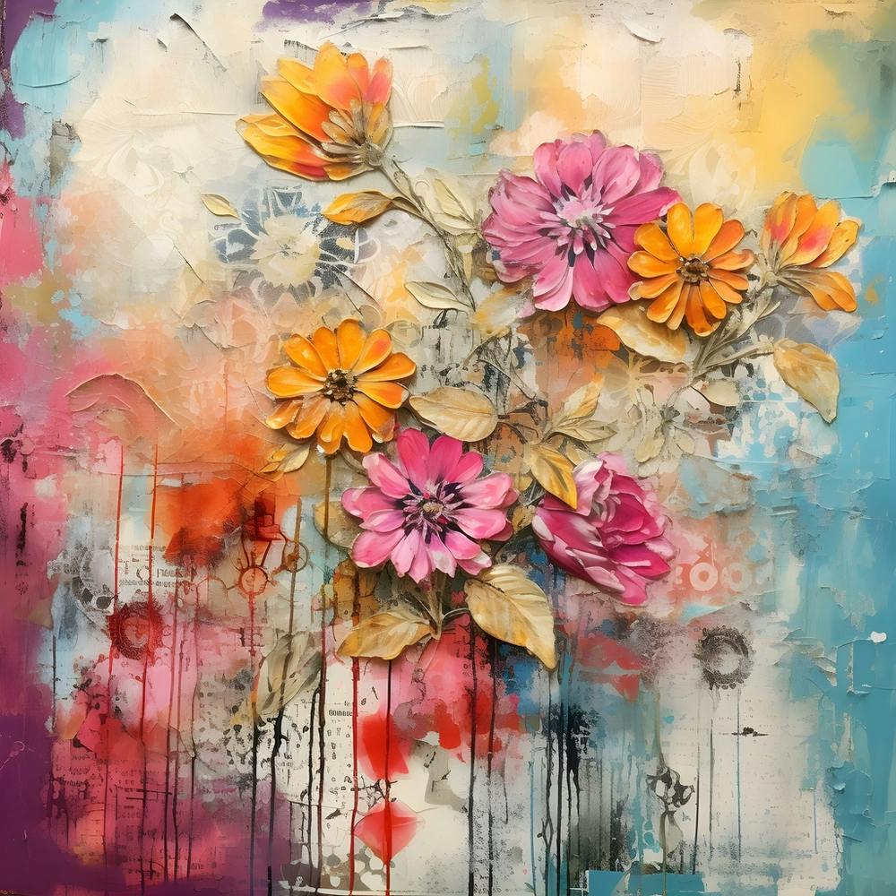 Vintage Bright Flowers 5