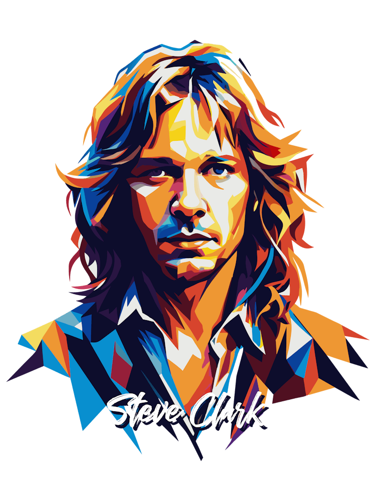 Steve Clark Def Leppard 01 Portrait Music Icon WPAP Pop Art Style