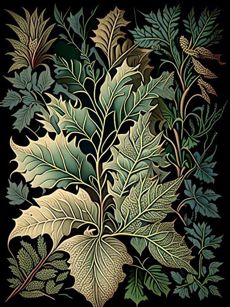 Bay Leaves Herb Vintage Botanical