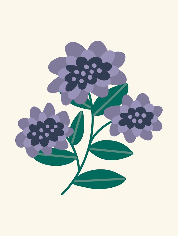 Purple Flowers Bouquet Art