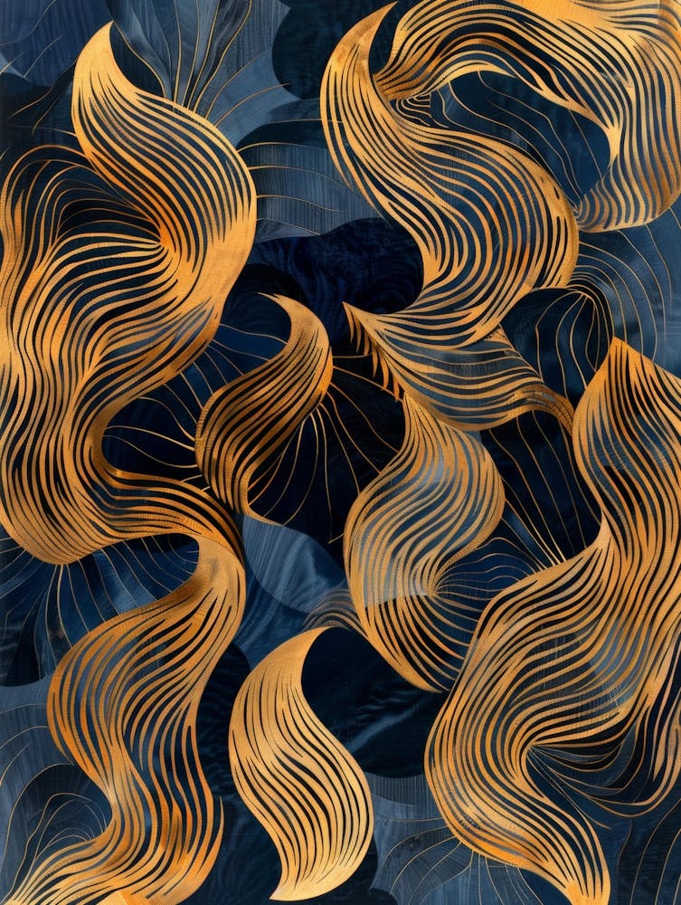 Abstract Gold Wavy Pattern 1