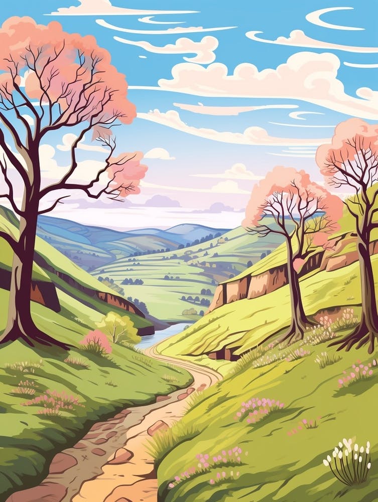 The Pennine Way England 1 Hike Illustration